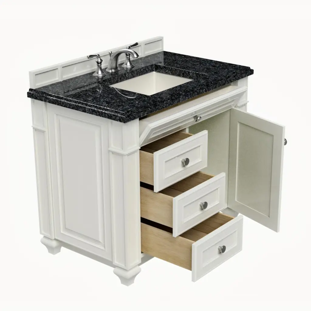Heritage Collection 36in Single Basin Vanity - Iso Top Left Closed 1x1.webp